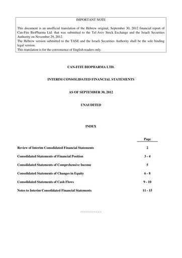 Thumbnail Can Fite Biopharma
 Financial Statement 2012-q3
