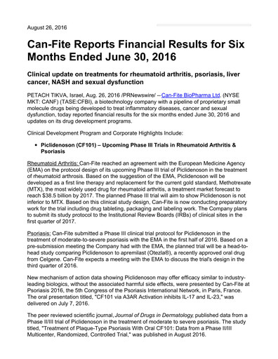 Thumbnail Can Fite Biopharma
 Financial Statement 2016-q2