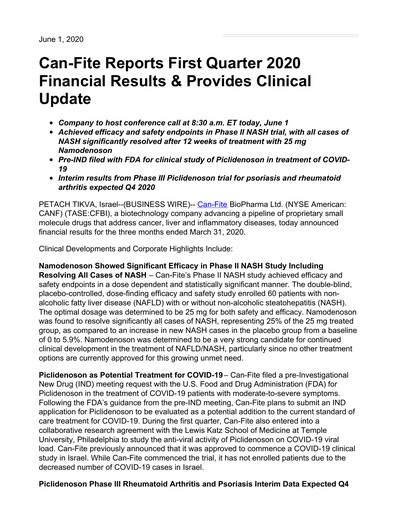 Thumbnail Can Fite Biopharma
 Financial Statement 2020-q1