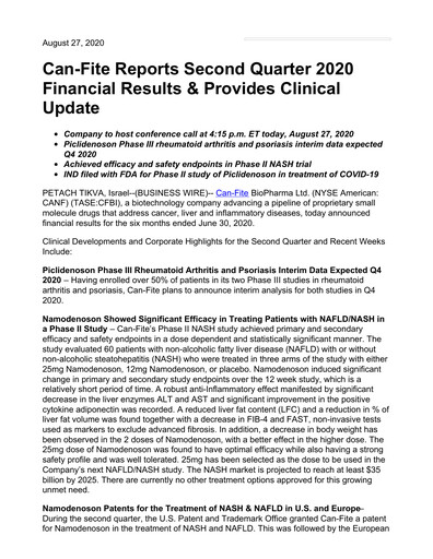Thumbnail Can Fite Biopharma
 Financial Statement 2020-q2