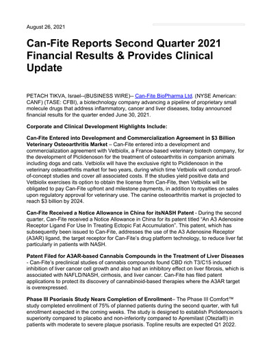 Thumbnail Can Fite Biopharma
 Financial Statement 2021-q2