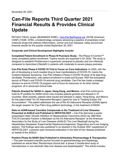 Thumbnail Can Fite Biopharma
 Financial Statement 2021-q3