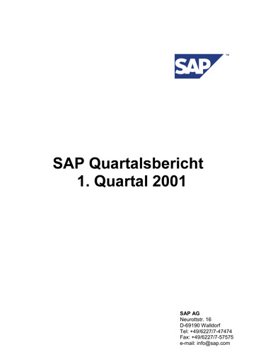 Miniature SAP Rapport trimestriel 2001-q1