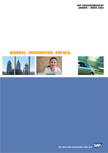 Miniature SAP Rapport trimestriel 2003-q1