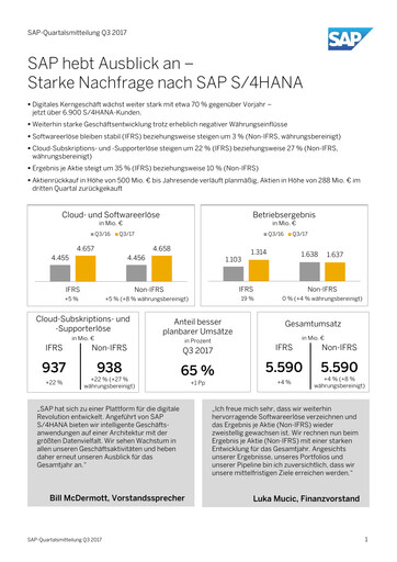 Miniature SAP Rapport trimestriel 2017-q3