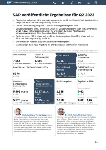 Miniature SAP Rapport trimestriel 2023-q2