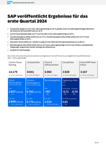 Miniature SAP Rapport trimestriel 2024-q1
