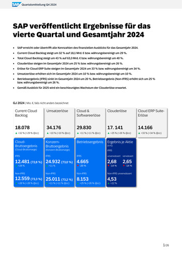 Miniature SAP Rapport trimestriel 2024-q4