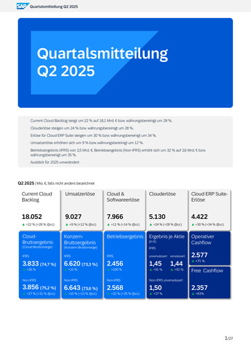 Miniature SAP Rapport trimestriel 2025-q2