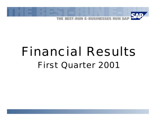 Miniature SAP Rapport trimestriel 2001-q1