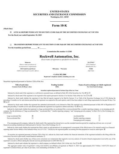 Thumbnail Rockwell Automation
 Annual Report 2023