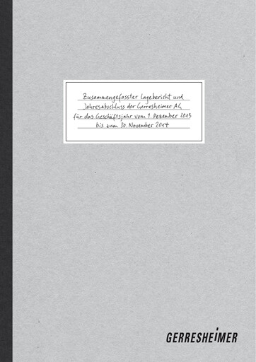 Thumbnail Gerresheimer Financial Statement 2014