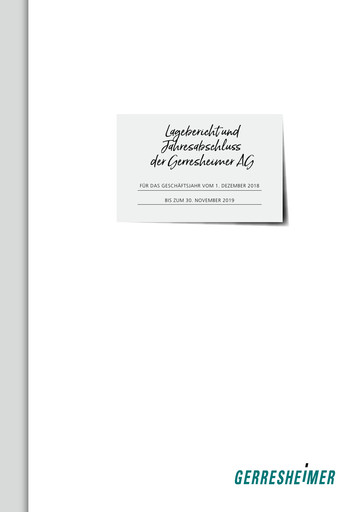 Thumbnail Gerresheimer Financial Statement 2019
