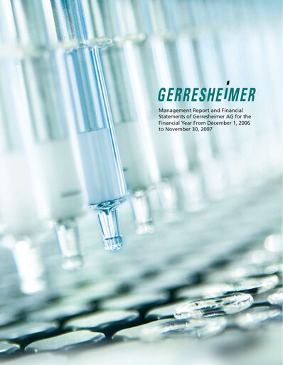 Vorschaubild Gerresheimer Finanzmitteilung 2006-2007