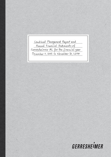 Vorschaubild Gerresheimer Finanzmitteilung 2014