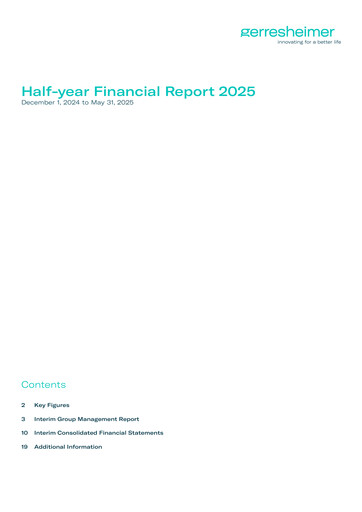 Miniature Gerresheimer Rapport semestriel 2025-h1