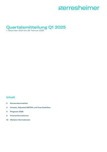 Thumbnail Gerresheimer Quarterly Report 2025-q1