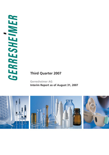 Miniature Gerresheimer Rapport trimestriel 2007-q3