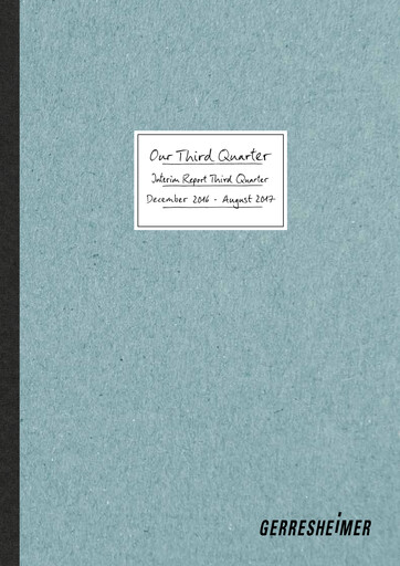 Miniature Gerresheimer Rapport trimestriel 2017-q3