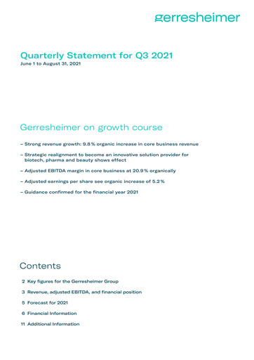 Miniature Gerresheimer Rapport trimestriel 2021-q3