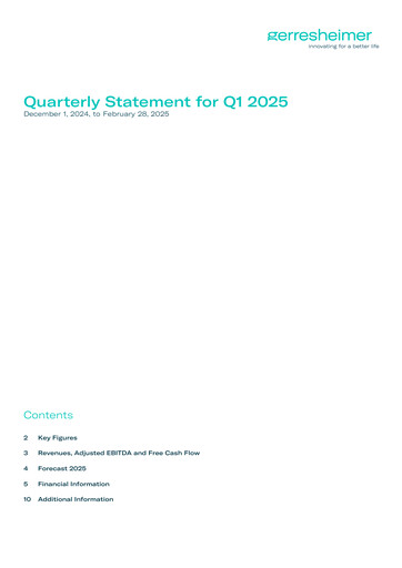 Thumbnail Gerresheimer Quarterly Report 2025-q1