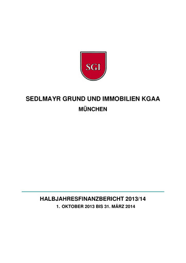 Thumbnail Sedlmayr Grund und Immobilien AG Half-year Report 2013-2014