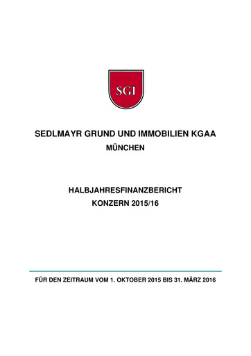 Thumbnail Sedlmayr Grund und Immobilien AG Half-year Report 2015-2016