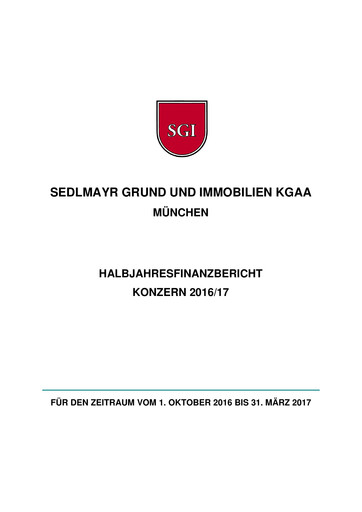 Thumbnail Sedlmayr Grund und Immobilien AG Half-year Report 2016-2017