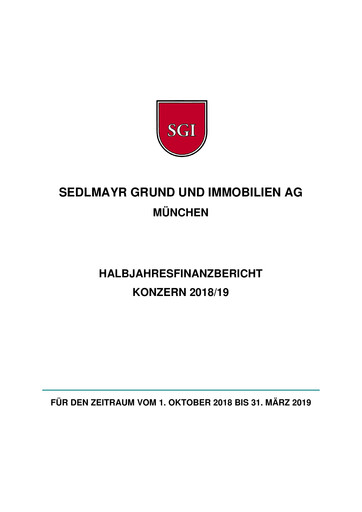 Thumbnail Sedlmayr Grund und Immobilien AG Half-year Report 2018-2019