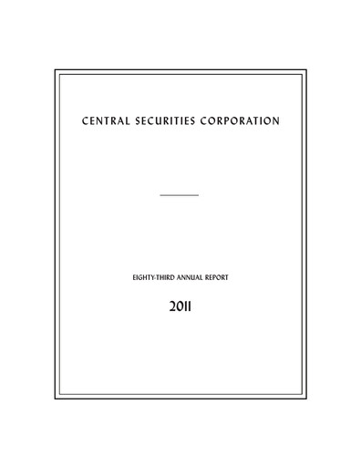 Thumbnail Central Securities Annual Report 2011