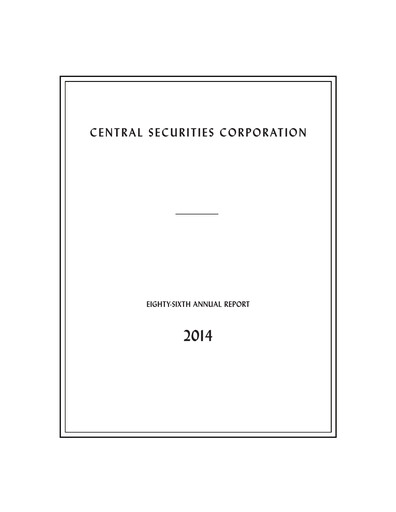 Thumbnail Central Securities Annual Report 2014