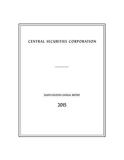 Thumbnail Central Securities Annual Report 2015