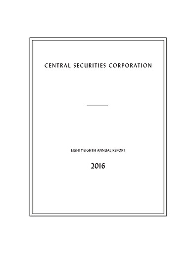 Thumbnail Central Securities Annual Report 2016
