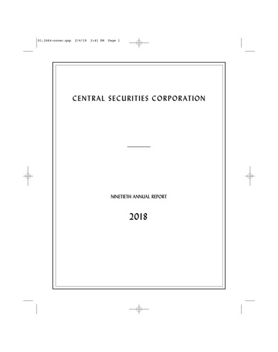 Thumbnail Central Securities Annual Report 2018