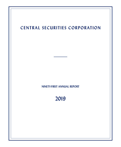 Thumbnail Central Securities Annual Report 2019