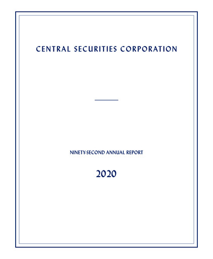 Thumbnail Central Securities Annual Report 2020