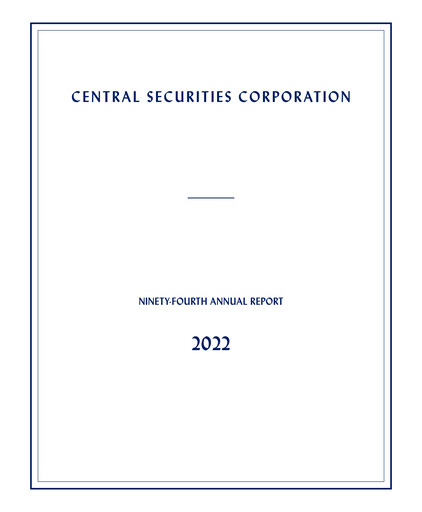 Thumbnail Central Securities Annual Report 2022