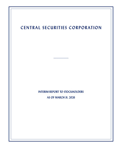 Thumbnail Central Securities Quarterly Report 2026-q1