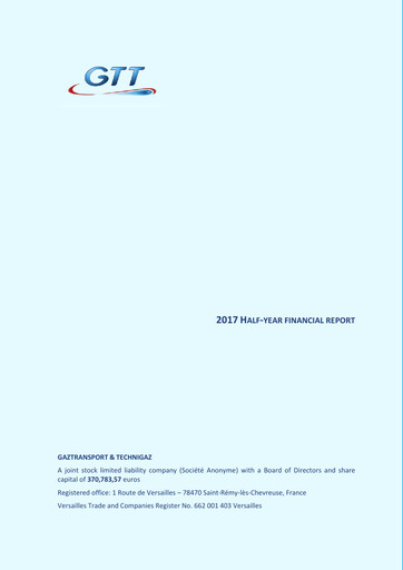 Thumbnail Gaztransport & Technigaz Half-year Report 2017-h1