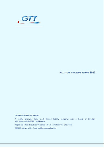 Thumbnail Gaztransport & Technigaz Half-year Report 2022-h1