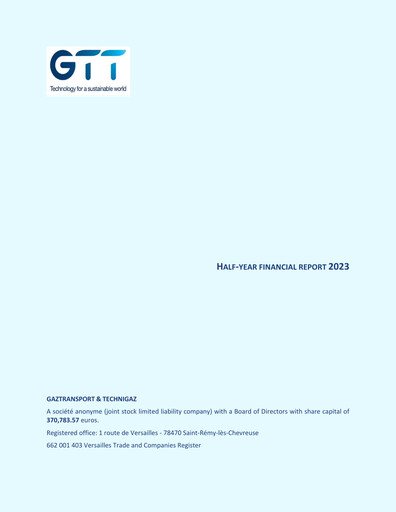 Thumbnail Gaztransport & Technigaz Half-year Report 2023-h1