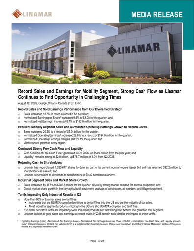 Thumbnail Linamar Quarterly Report 2026-q2