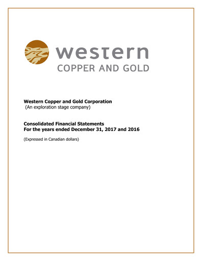 Thumbnail Western Copper and Gold Financial Statement 2017