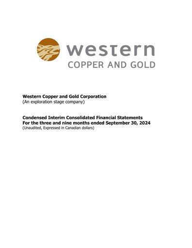 Thumbnail Western Copper and Gold Quarterly Report 2024-q3