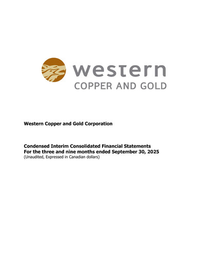 Thumbnail Western Copper and Gold Quarterly Report 2025-q3