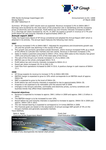 Miniature SP Group A/S Rapport annuel 2007