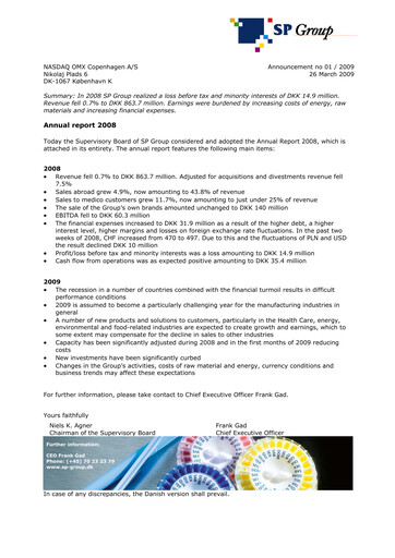 Miniature SP Group A/S Rapport annuel 2008