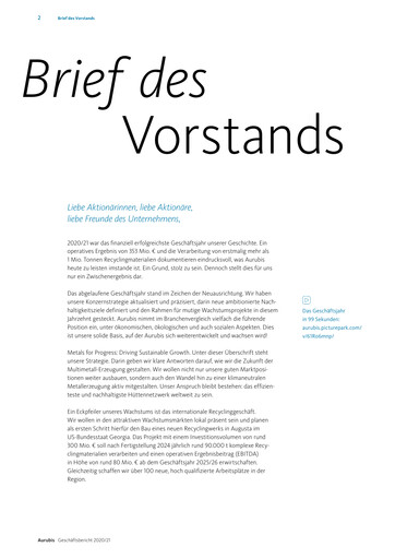 Thumbnail Aurubis Annual Report 2020-2021