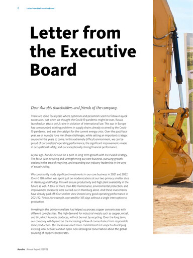 Thumbnail Aurubis Annual Report 2021-2022