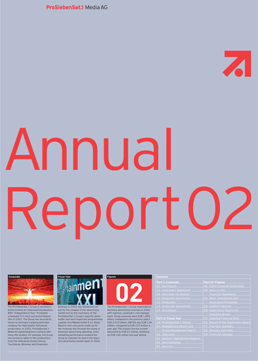 Thumbnail ProSiebenSat.1 Media
 Annual Report 2002